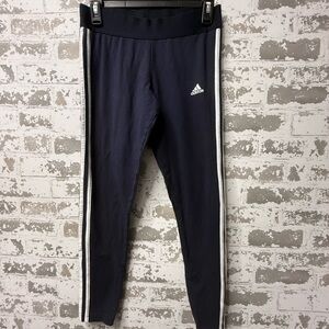 Adidas Kids Dark Blue Leggings with Light Stripes